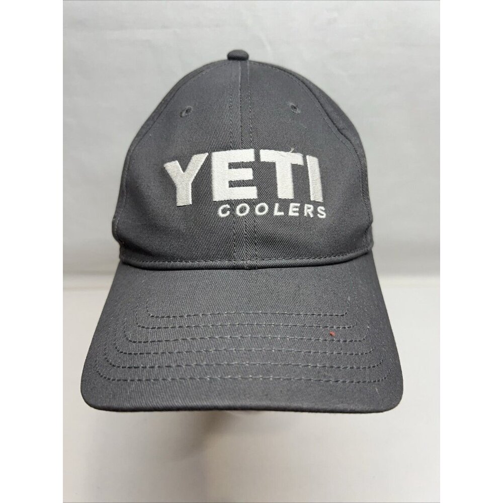 Yeti Coolers Hat Cap Strapback Gray Adjustable Embroidered Logo Outdoor Camping
